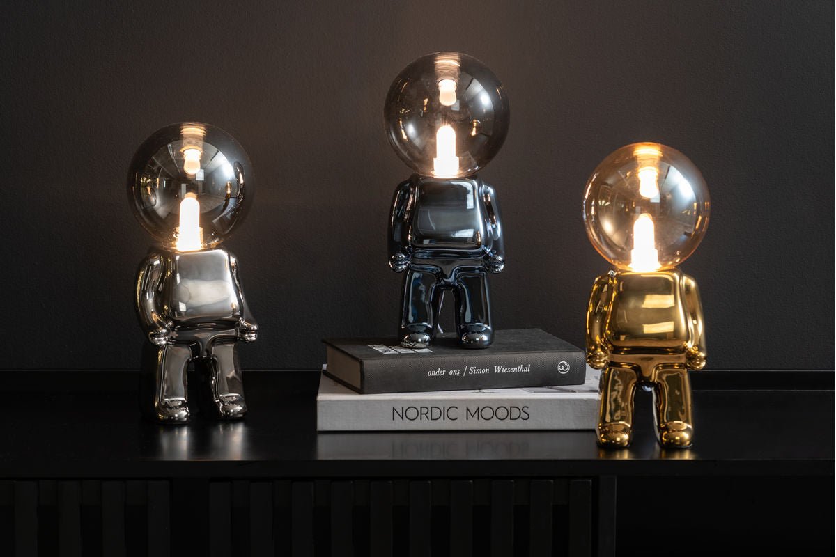 Dëschlampe Antman - Designlampe mat héichglänzender Beschichtung a LED