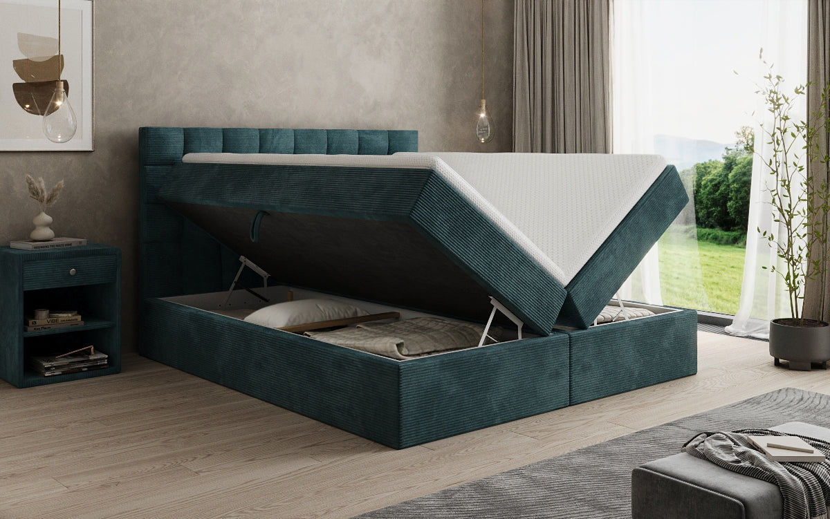 Boxspringbett Como an Cord mat Stauraum