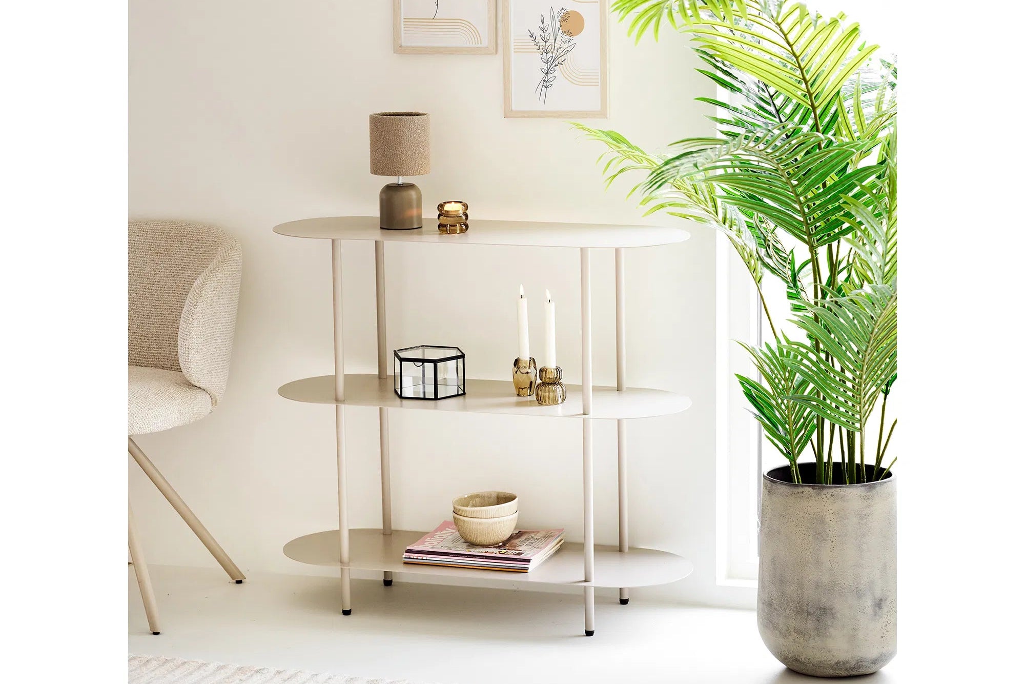 Étagère Kaldora – en Métal couleur sable