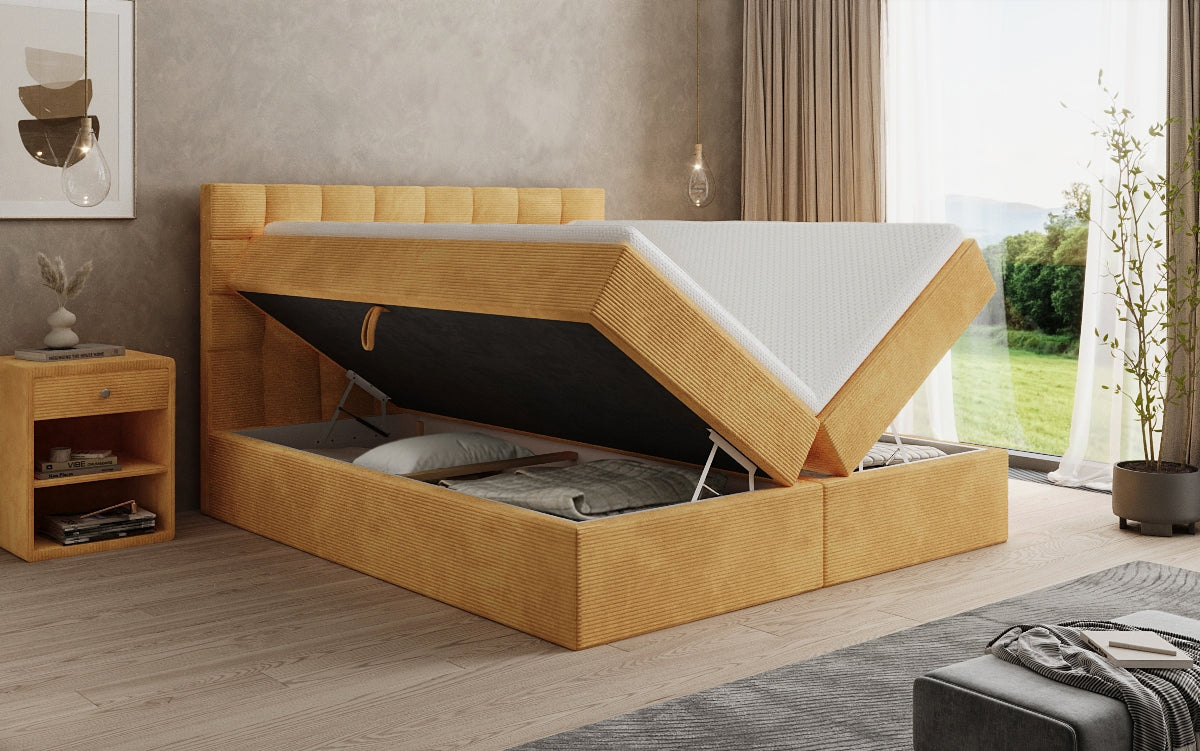 Boxspringbett Como an Cord mat Stauraum