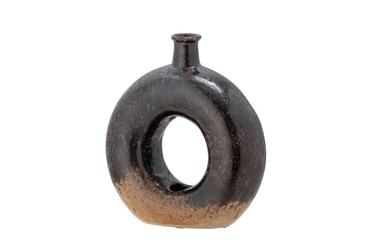 Vase « Brown Circle » - vase en céramique marron