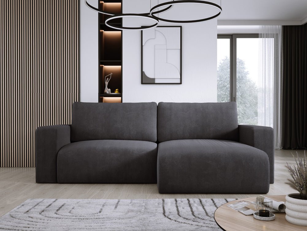 Designer Sofa Carl Cord mat Schlof- a Klapfunktioun