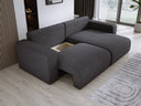 Designer corner sofa Carl Corduroy with sleeping and fold-out function