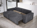 Designer Sofa Velanova 3 Sëtzer Cord mat Schlof- a Klappfunktioun