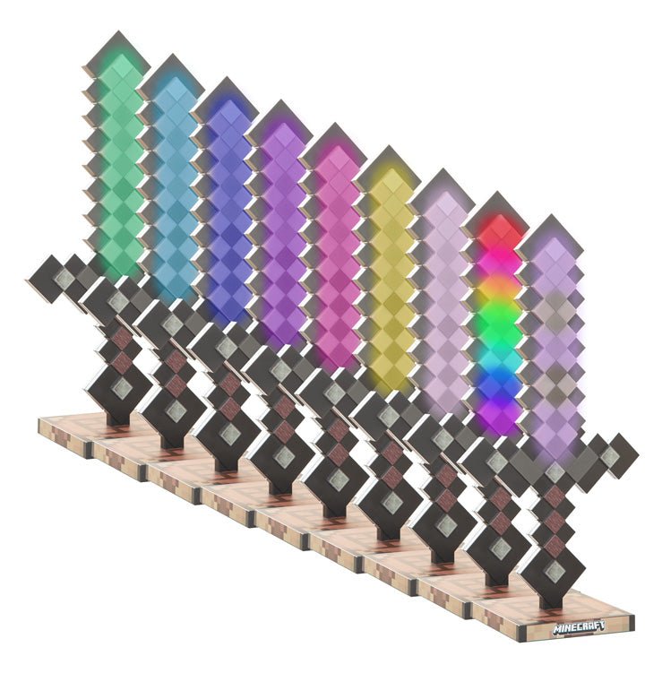 Minecraft LED table lamp "Netherite Sword" – with battery & color change