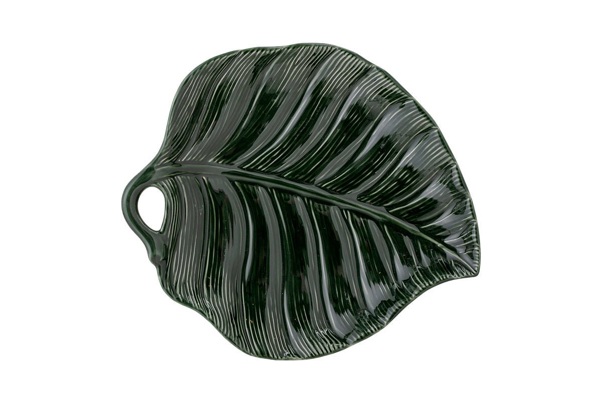 Assiette Riva – fabriquée en grès - avec structure feuille