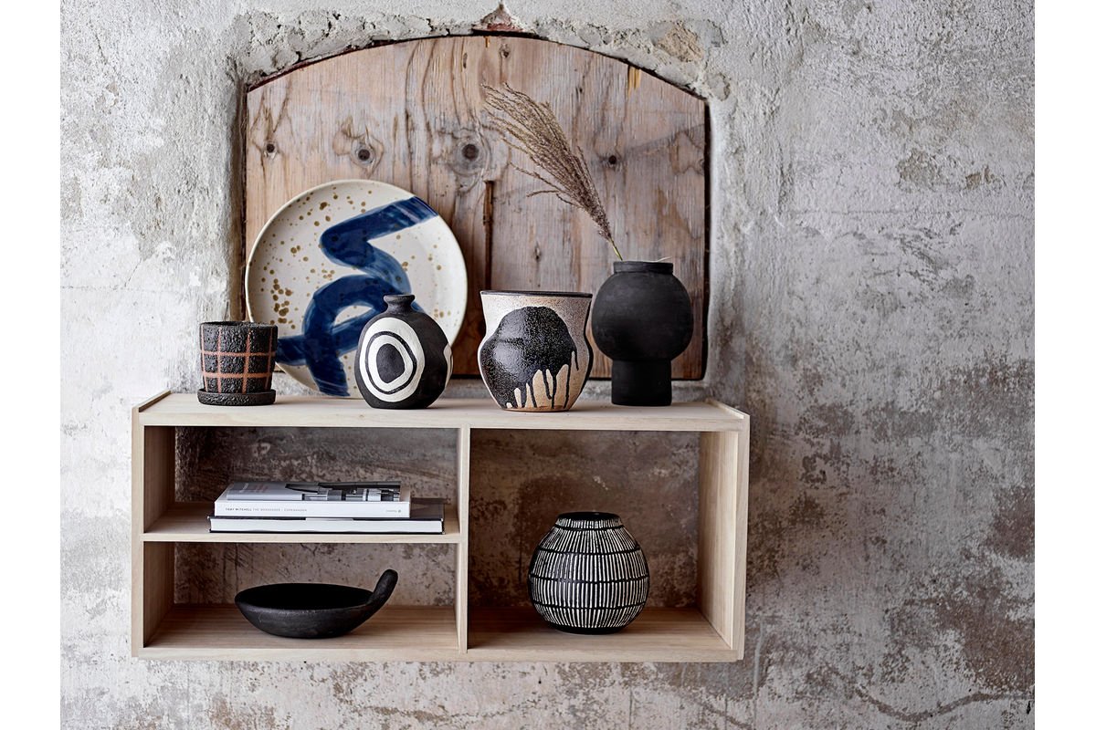 Pot de fleurs décoratif Arosa – Design artisanal en Noir