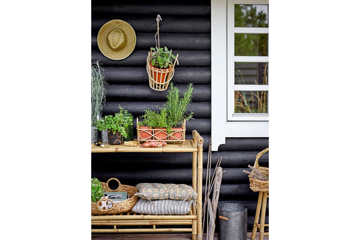 Seau métallique Borås – Design galvanisé en gris avec poignée en bois