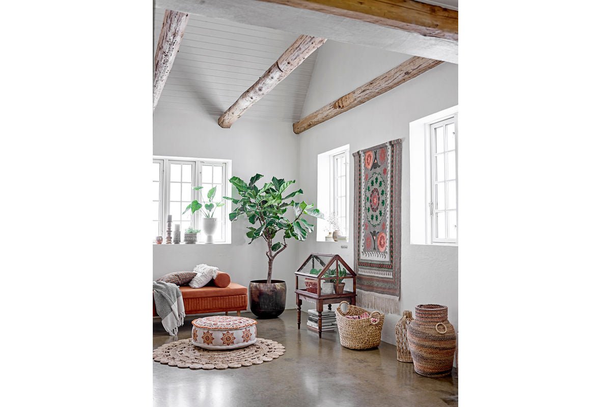 Überwurfdecke Noa  – Grau, aus recycelter Baumwolle