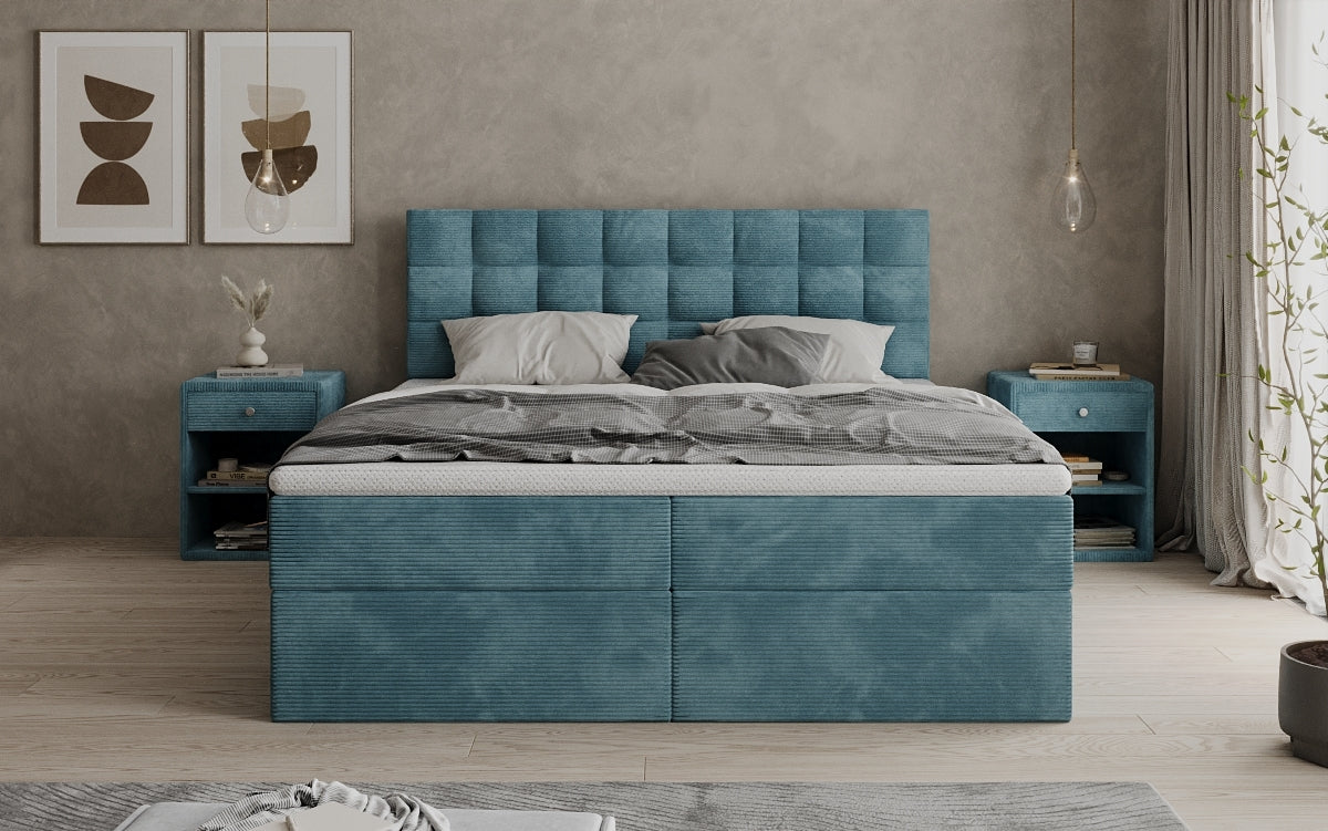 Boxspringbett Como an Cord mat Stauraum