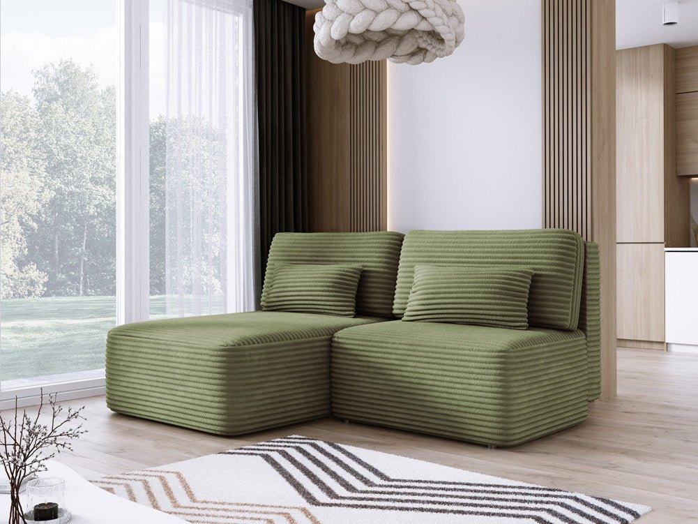 Designer Sofa Tilia Corduroy with Sleeping Function and Storage Space