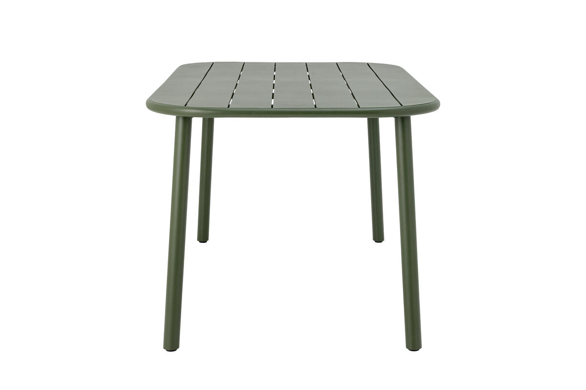 Table à manger Camala - Plateau rectangulaire incurvé vert profond