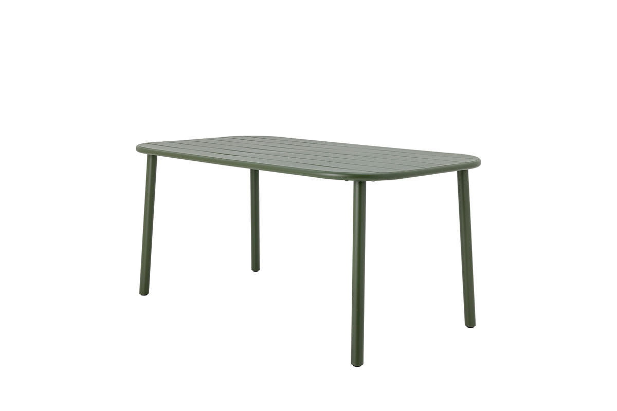 Table à manger Camala - Plateau rectangulaire incurvé vert profond