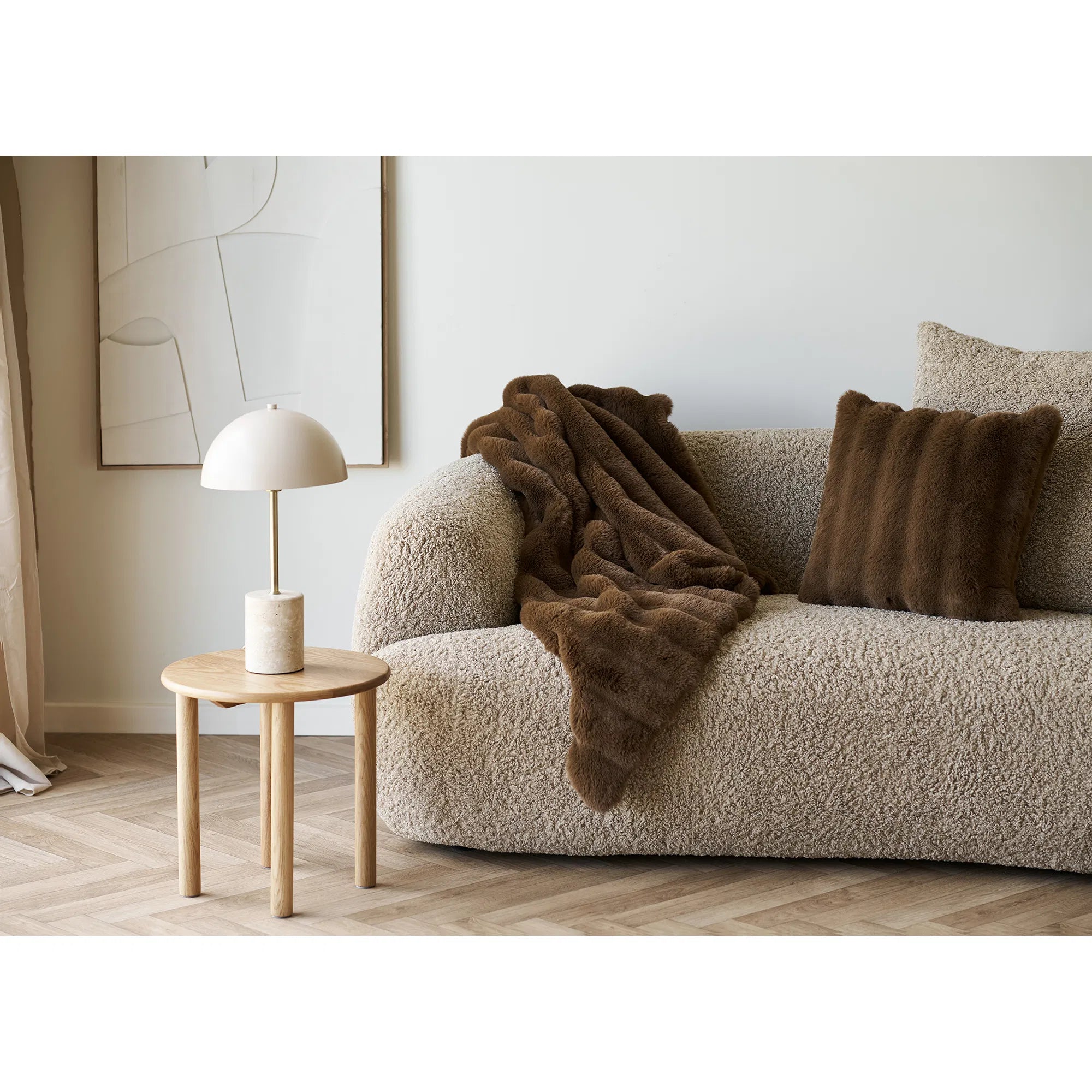 Flausch - Decorative Pillow Tao made of Faux Fur Brown 45x45 cm