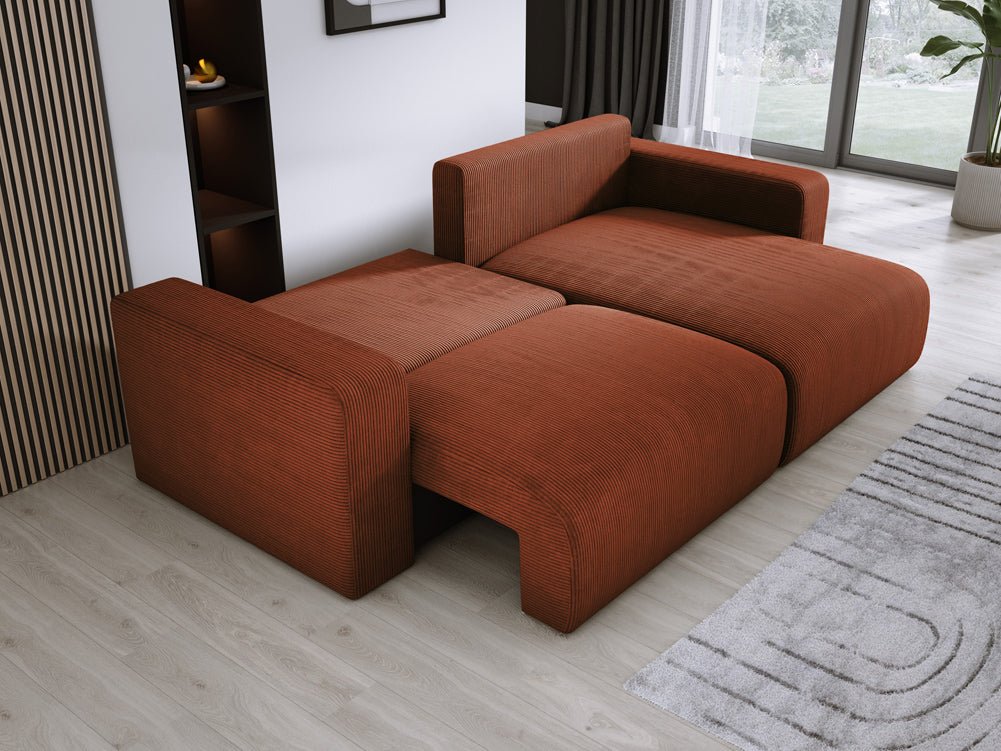 Designer Sofa Carl Cord mat Schlof- a Klapfunktioun