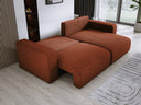 Designer corner sofa Carl Corduroy with sleeping and fold-out function