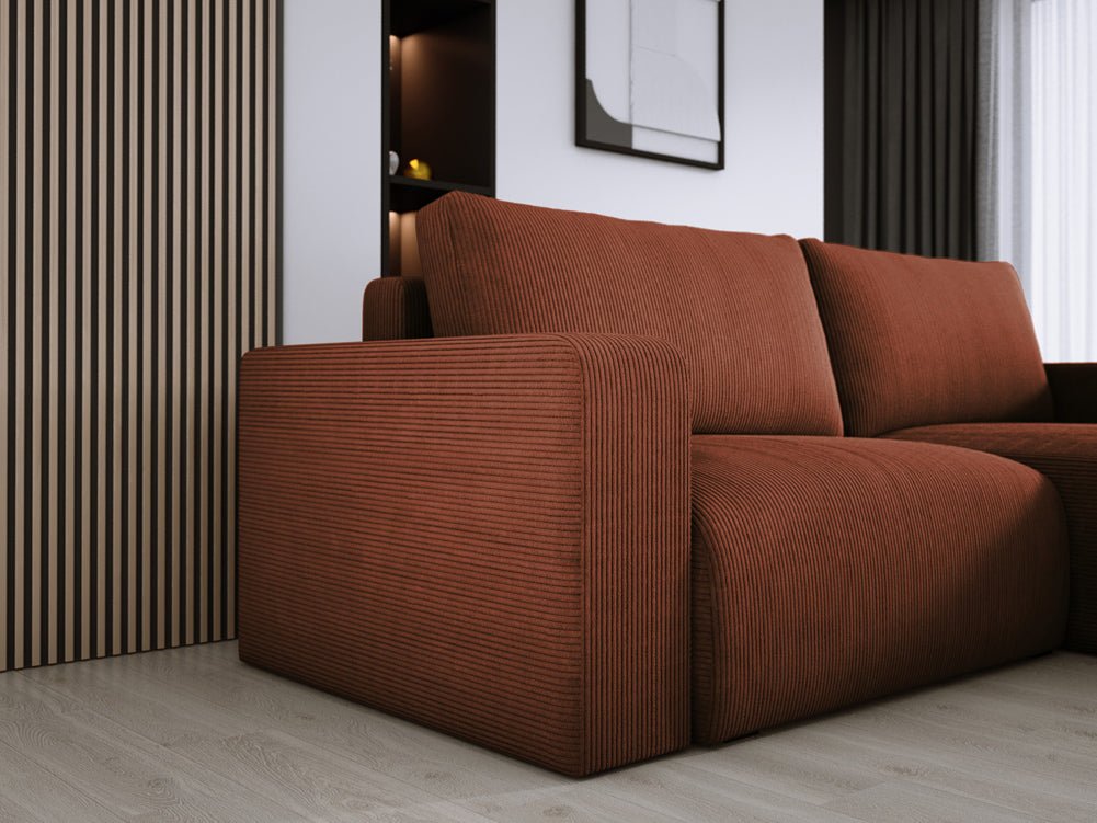 Designer Sofa Carl Cord mat Schlof- a Klapfunktioun