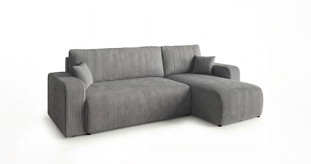 Designer Sofa Calva with Sleeper and Folding Function in Corduroy
