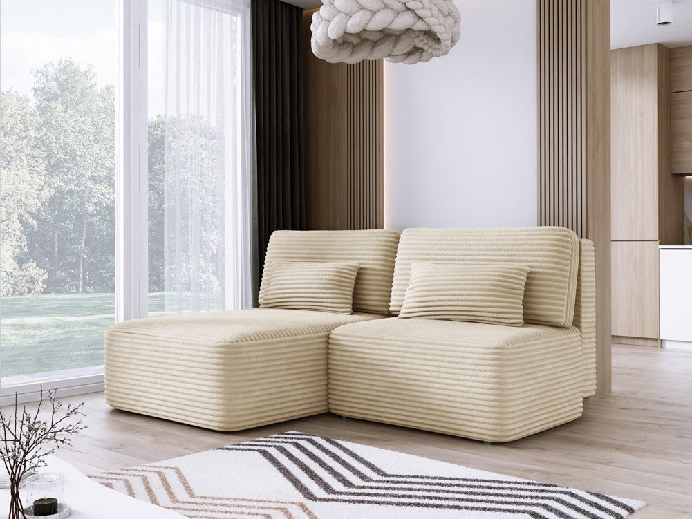 Designer Sofa Tilia Corduroy with Sleeping Function and Storage Space