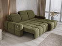 Designer-Ecksofa Arosa mat elektrescher Schloffunktioun am Bouclé