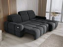 Designer-Ecksofa Arosa mat elektrescher Schloffunktioun am Bouclé