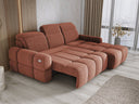 Designer-Ecksofa Arosa mat elektrescher Schloffunktioun am Bouclé