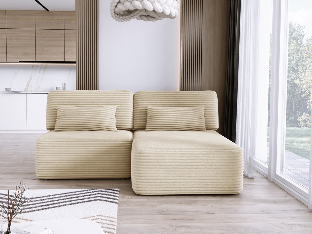 Designer Sofa Tilia Corduroy with Sleeping Function and Storage Space