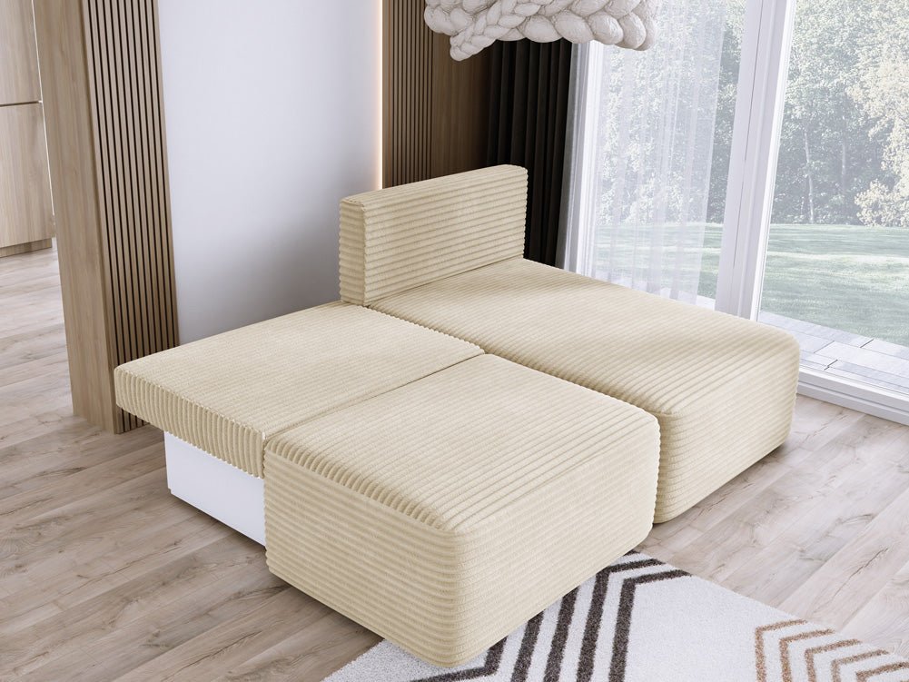 Designer Sofa Tilia Corduroy with Sleeping Function and Storage Space