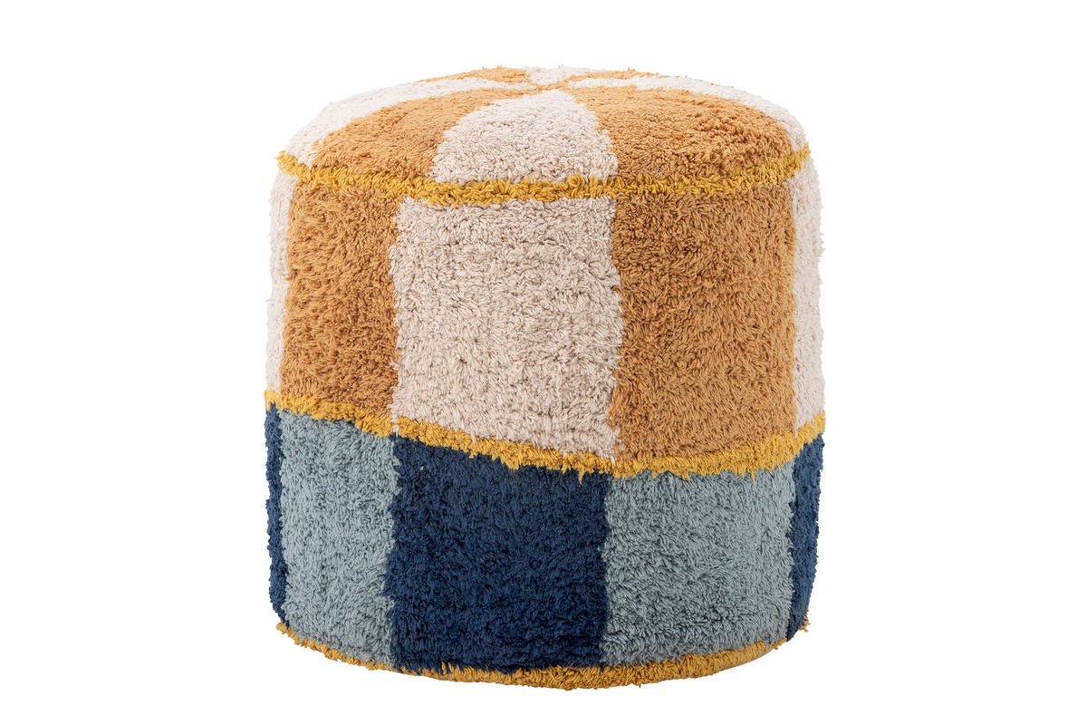 Tabouret d'appoint pour enfants Kian – pouf d'assise doux en coton aux couleurs vives