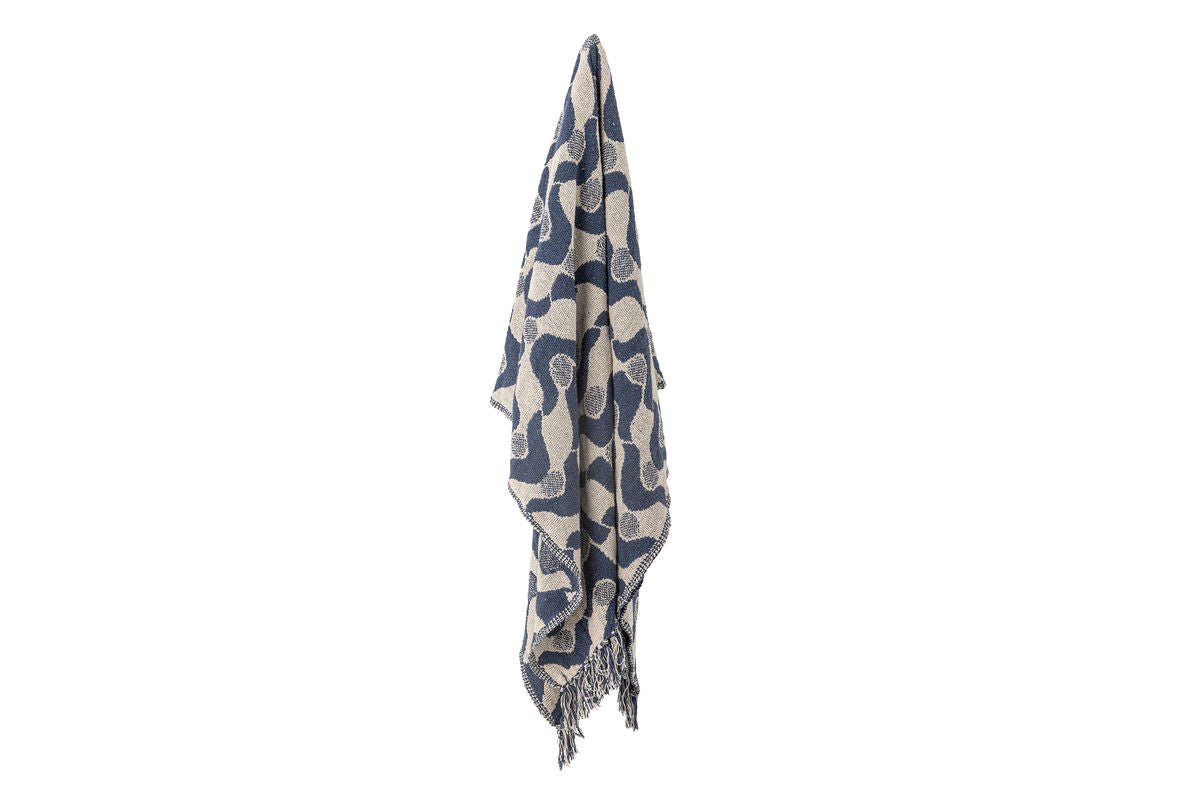 Valea Throw Blanket - Blue, made from recycled cotton