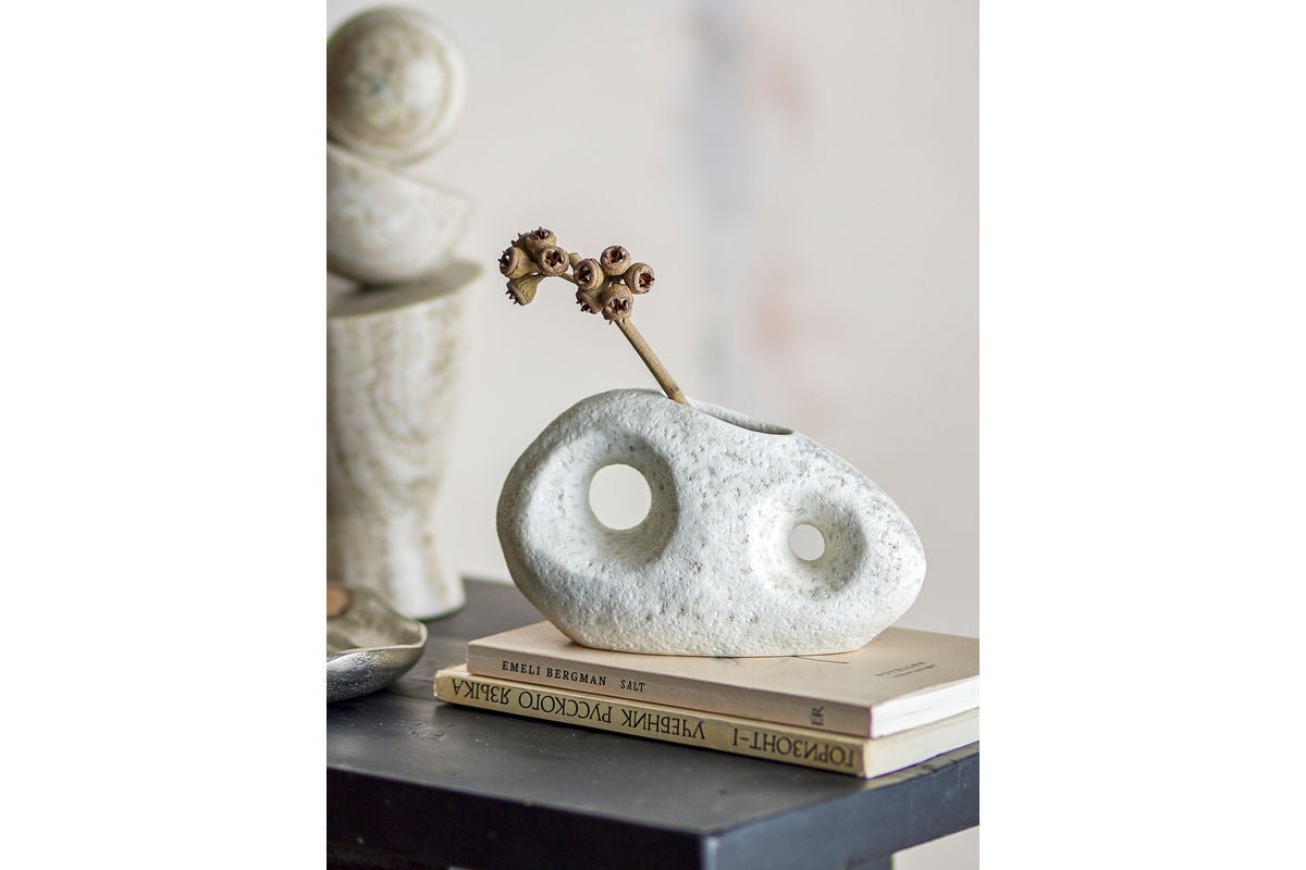 Vase Zola - Blanc, en grès, large