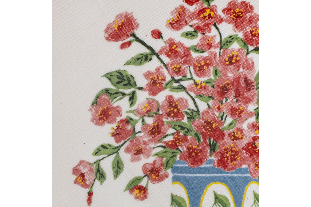 Schossel Avenza – wäiss Steingutt mat Blummen