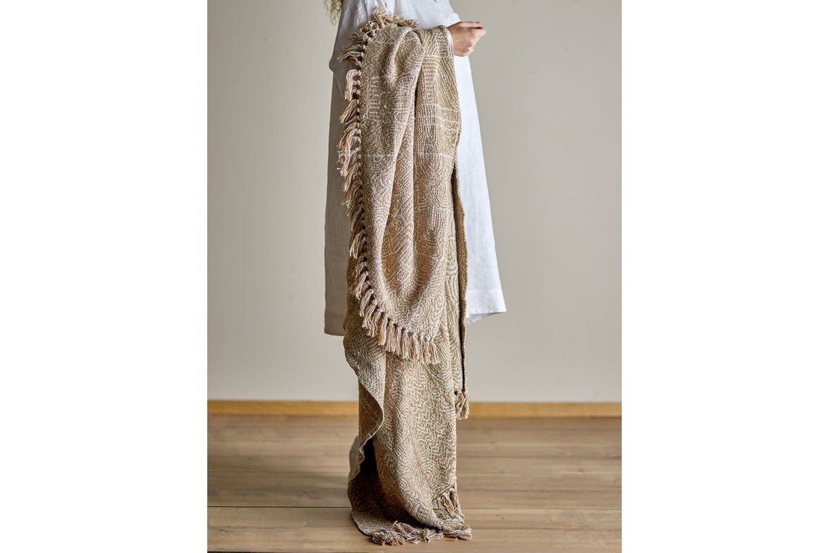 Plaid Hena - Marron, en coton recyclé