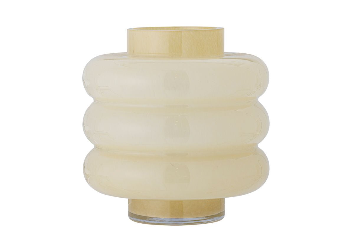 Vase Elara – Mouth-Blown Glass in Warm Yellow
