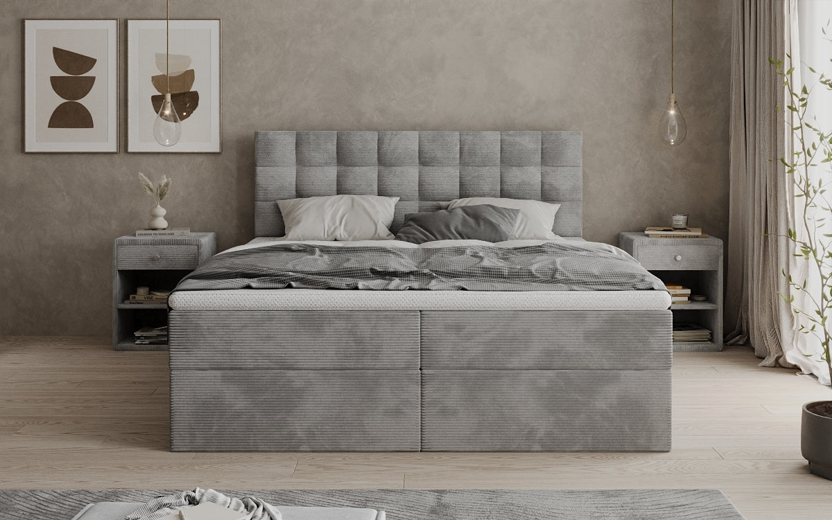 Boxspringbett Como an Cord mat Stauraum