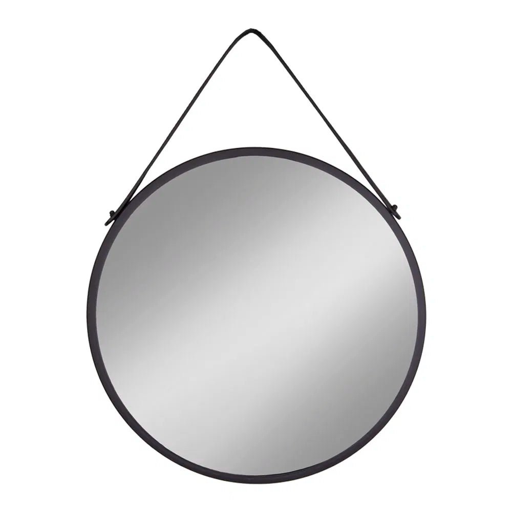 Spiegel Toreno – Round Hanging Mirror with Black Frame (Ø60 cm)