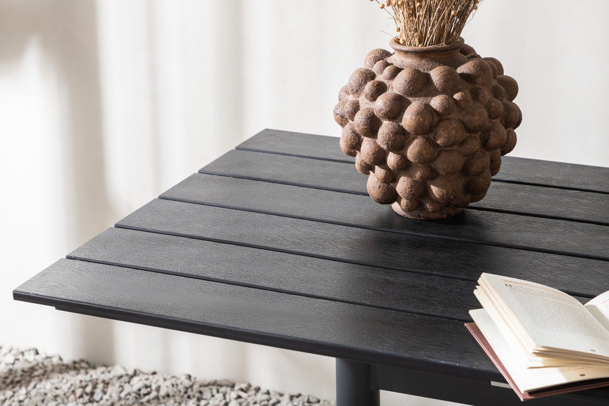 Table à manger de jardin Salento - 120x90 cm en Noir avec un plateau de table en Aintwood