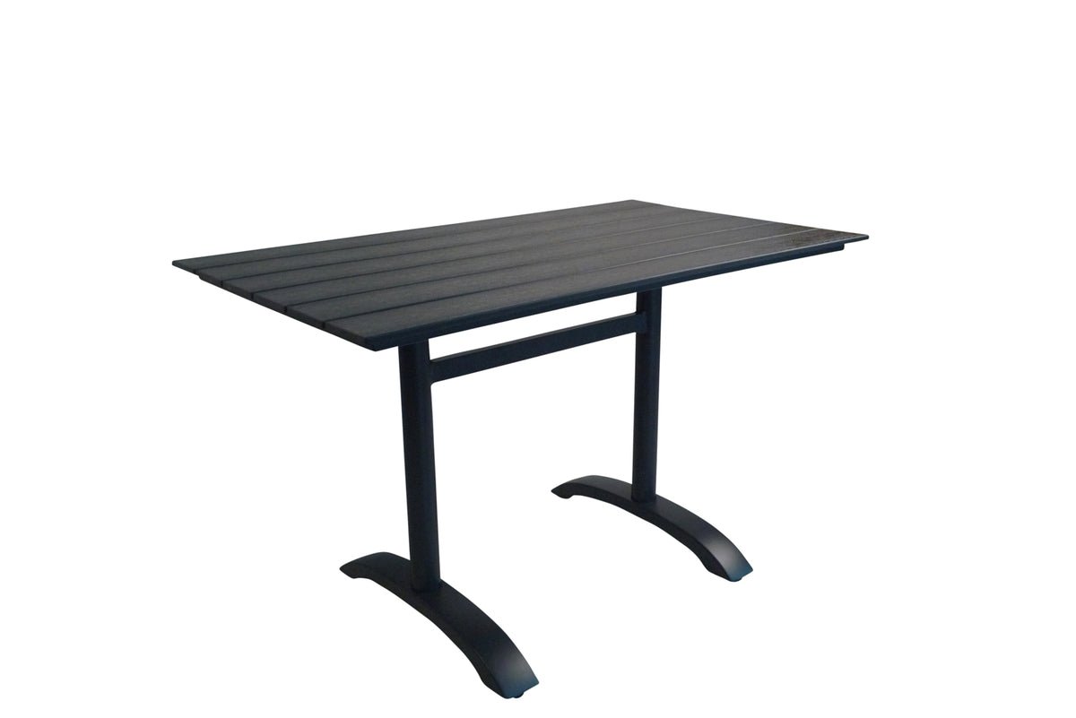 Table à manger de jardin Salento - 120x90 cm en Noir avec un plateau de table en Aintwood