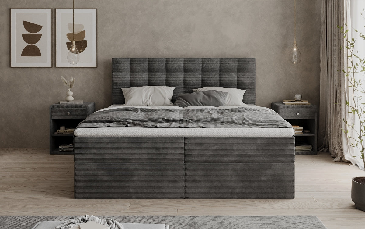 Boxspringbett Como an Cord mat Stauraum