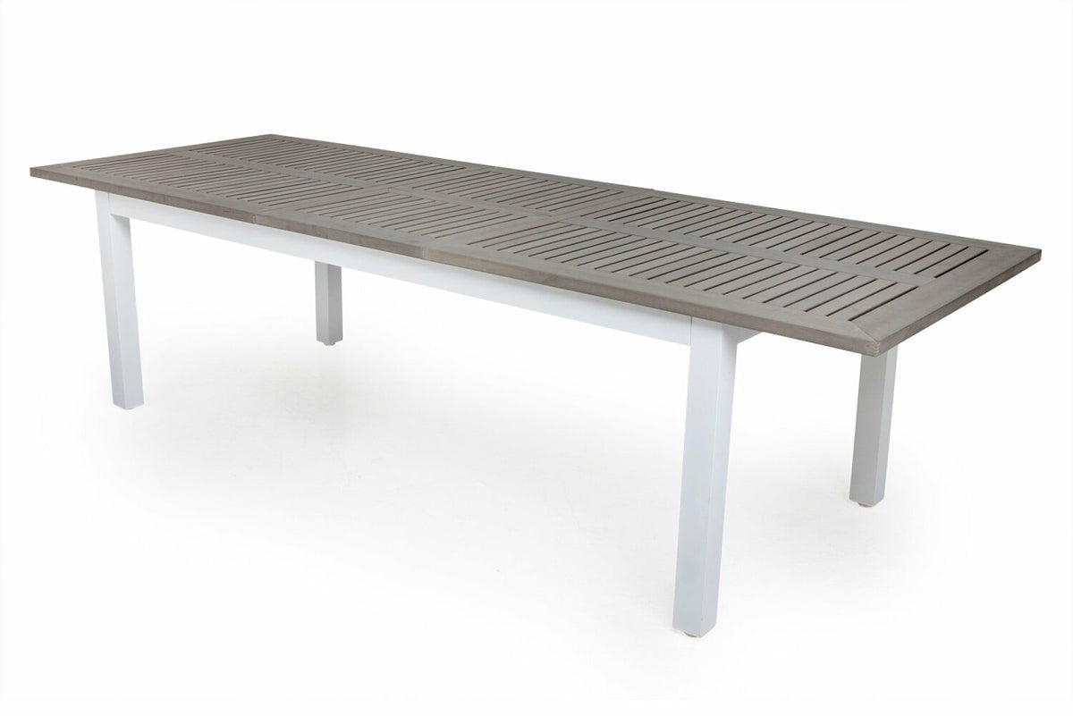 Garden Dining Table Ravello - Extendable from 152 to 210 cm with White Aluminum Frame