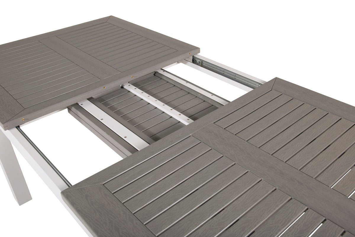 Garden Dining Table Ravello - Extendable from 152 to 210 cm with White Aluminum Frame