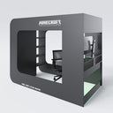 Lit mezzanine gaming Minecraft BaseCamp XL avec bureau et étagère