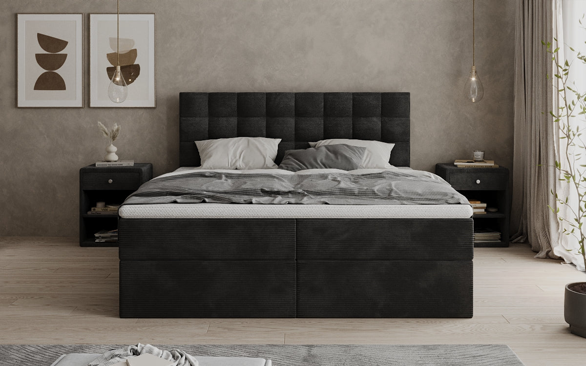Boxspringbett Como an Cord mat Stauraum