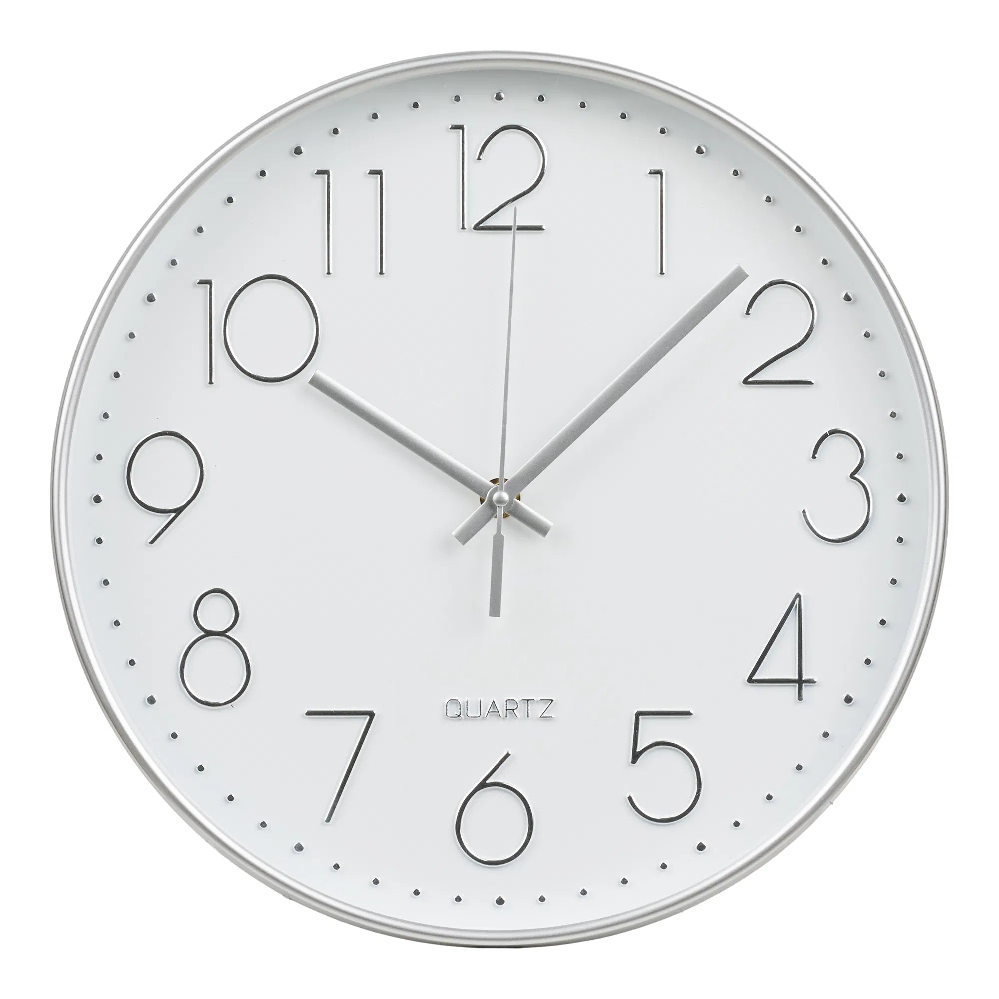 Horloge murale Osmirea - silencieuse avec aspect argenté