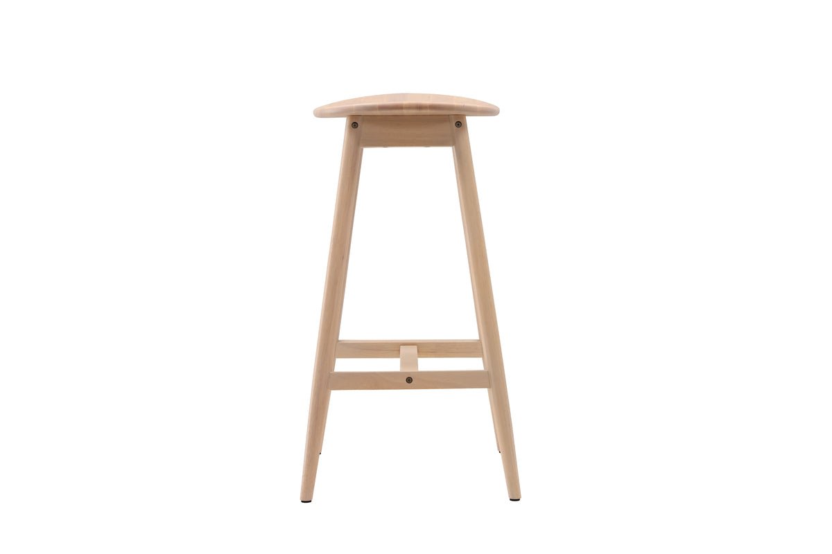 Tabouret de bar Omni - en bois d'hévéa à l'aspect naturel