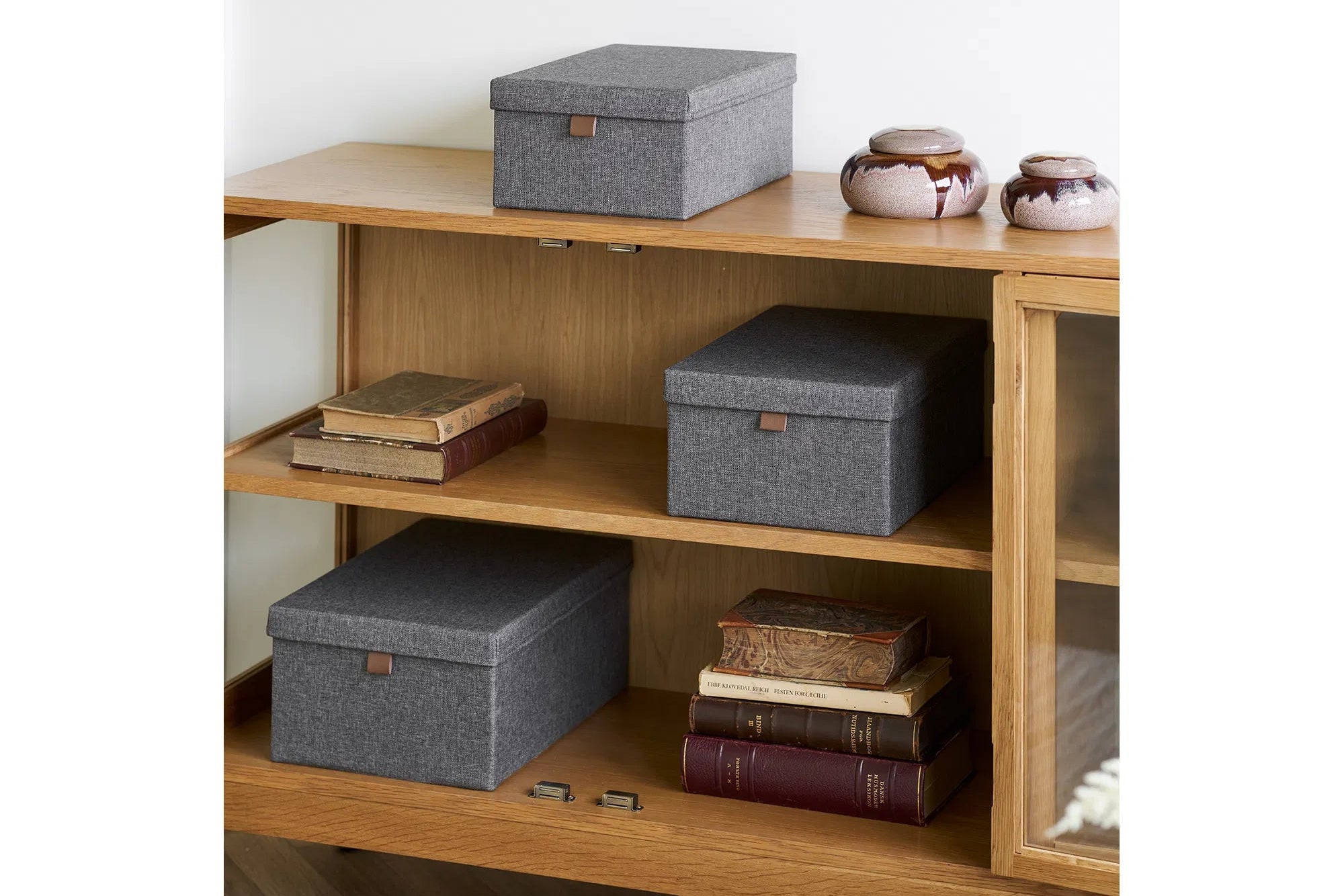 Velmoria Späicherkëscht - a gro mat Deckel (3er Set)