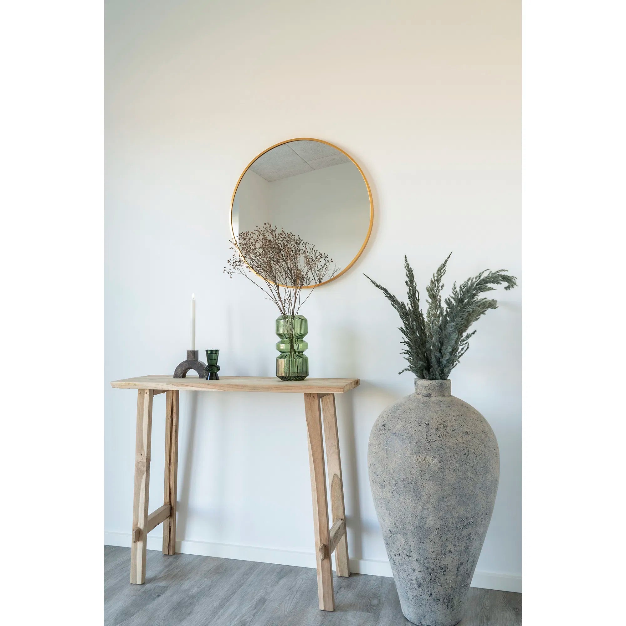 Vase „Verdania“ aus geriffeltem grénge Glas