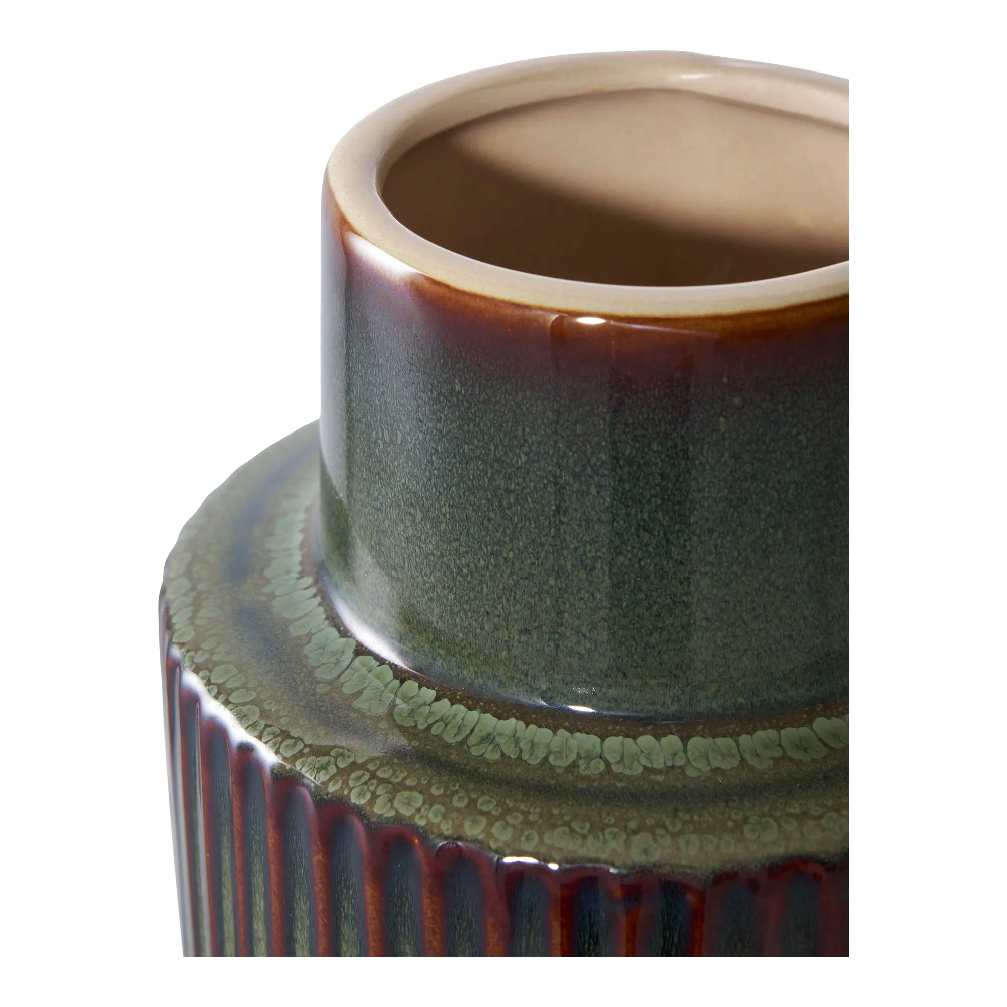 Vase « Mirella » – Céramique en vert-brun, 30 cm