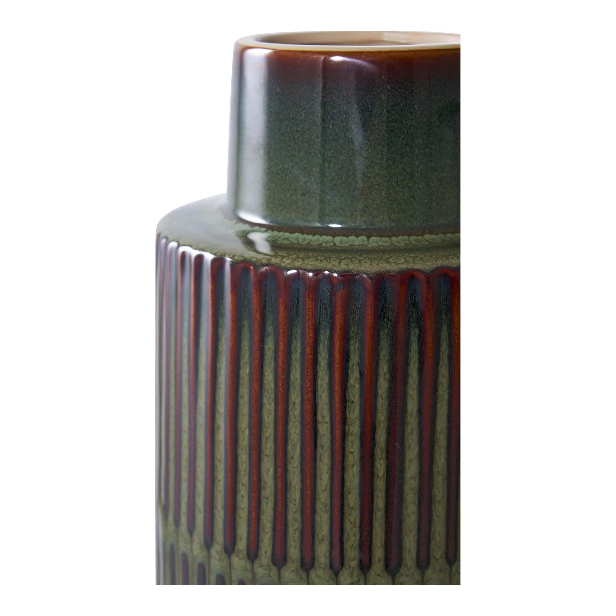 Vase « Mirella » – Céramique en vert-brun, 30 cm