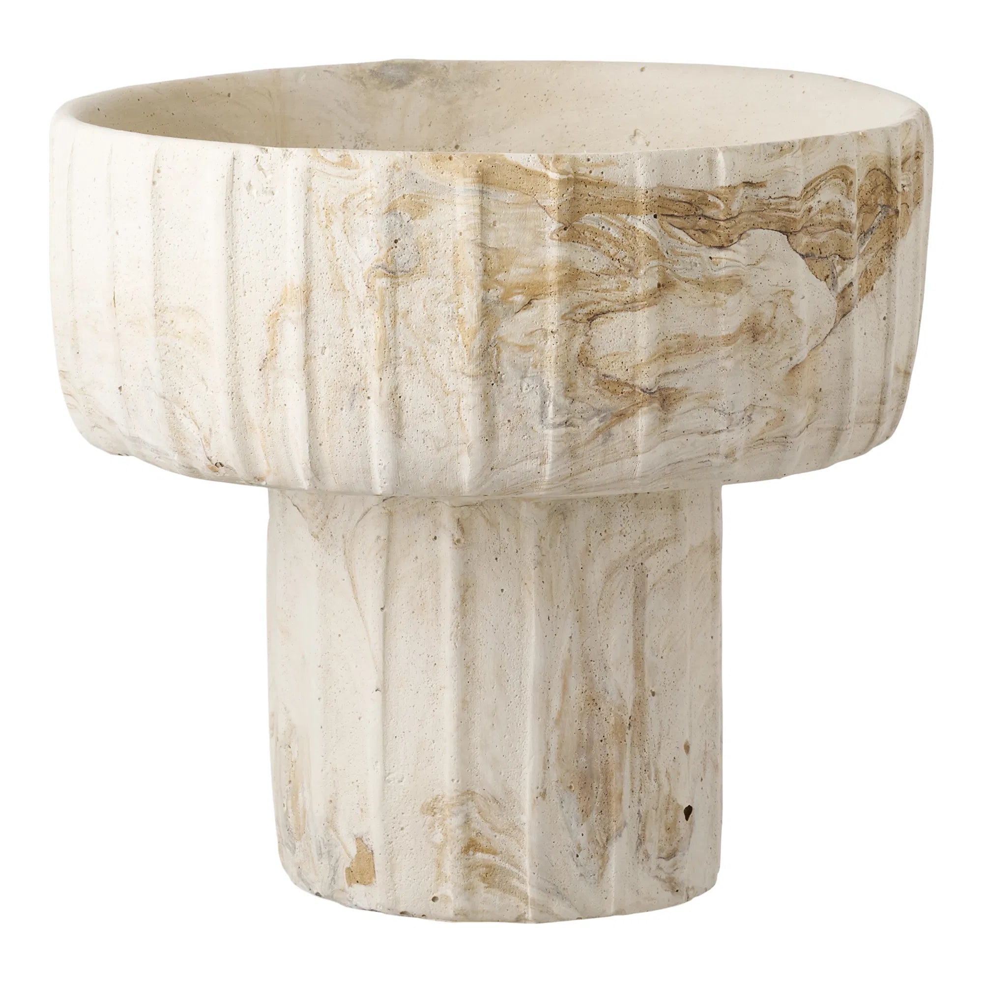 Vase Solana – Beige-Brong aus Zement